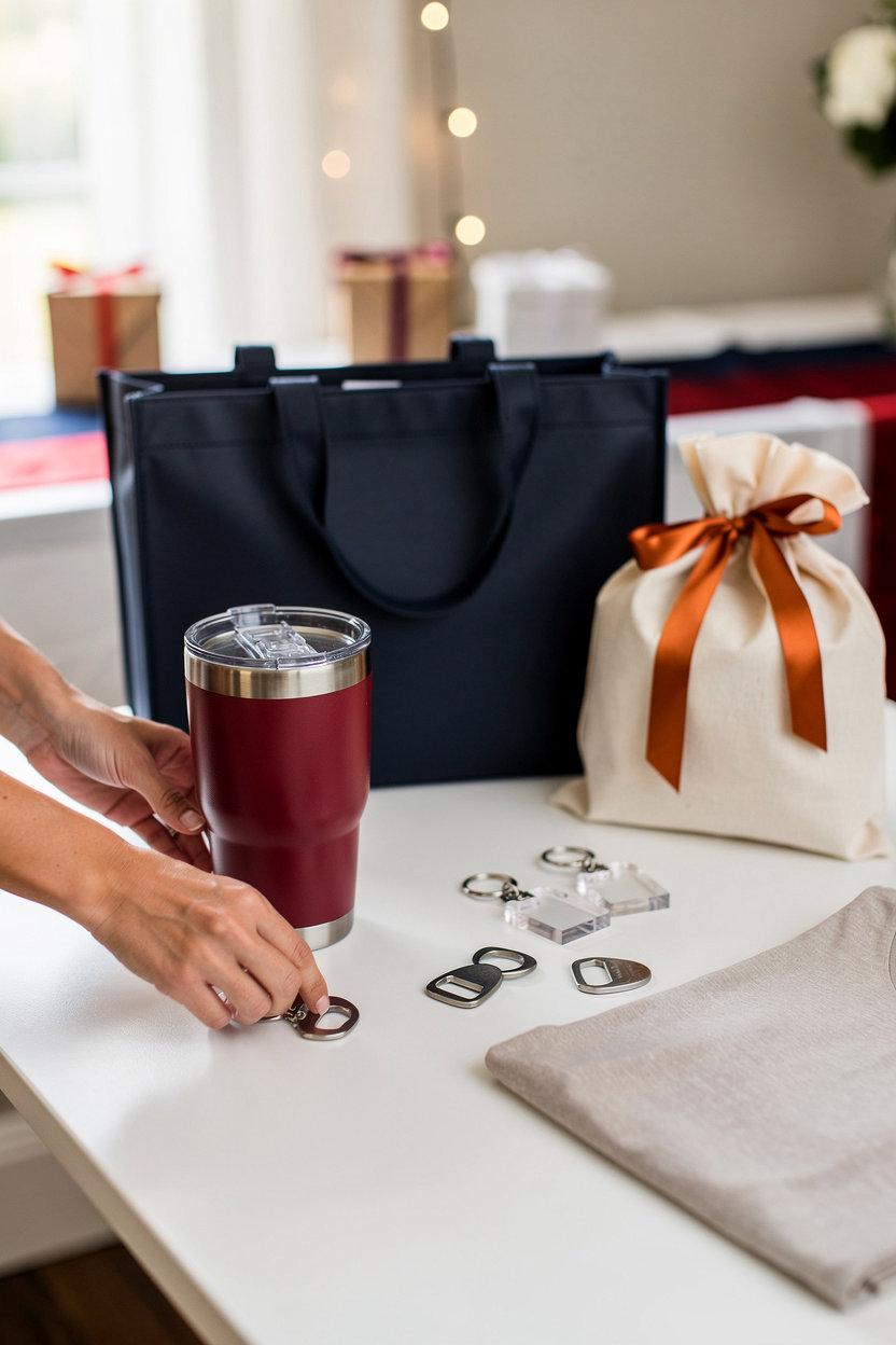 Southern Stamped Customs custom promotional products including tumblers, tote bags, keychains, and branded merchandise for Memphis events